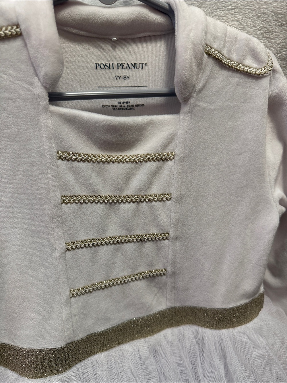 Posh Peanut Nutcracker White & Gold Tulle Ballet Costume Dress Girls Size 7Y-8Y - Picture 3 of 7